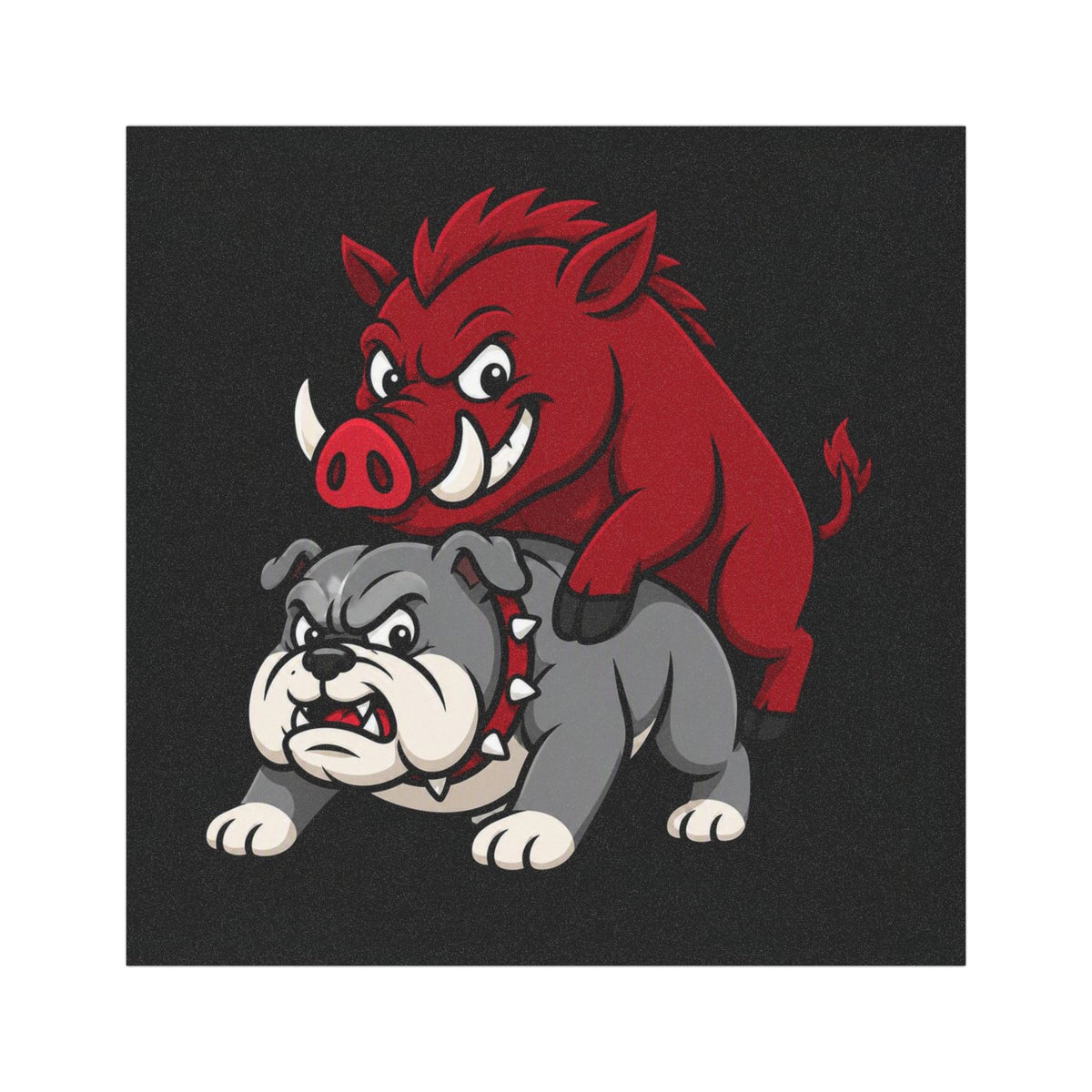 Car Magnet — Fierce Mascot: Piggy Backin Bulldog (Team Spirit/School Pride)