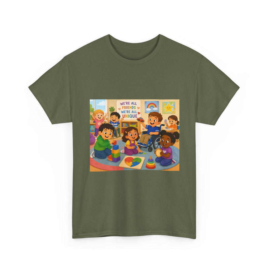 Diversity Classroom T‑Shirt — "We're All Friends Here" Inclusive School Tee