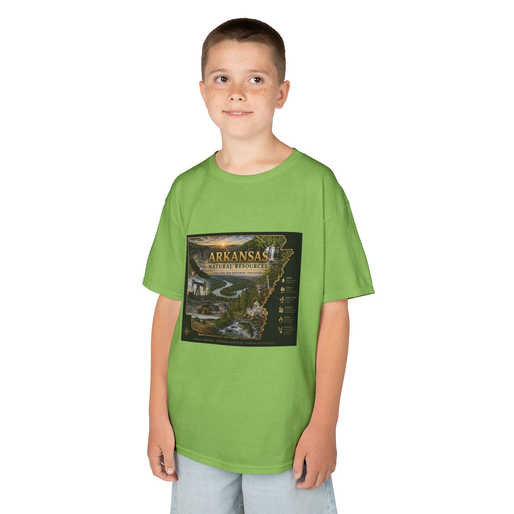 Arkansas State Retro Map Kids T-Shirt — Vintage Travel Scenic Tee