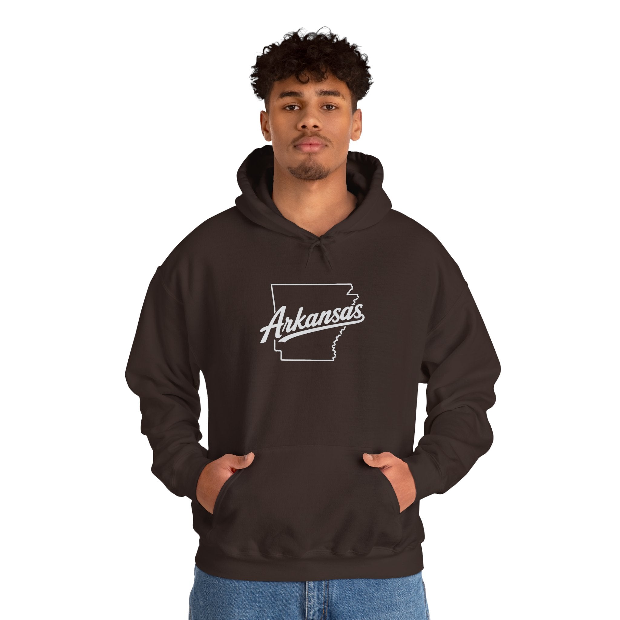 Arkansas Razorbacks Hoodie – Retro State Outline & Mascot Football Pullover