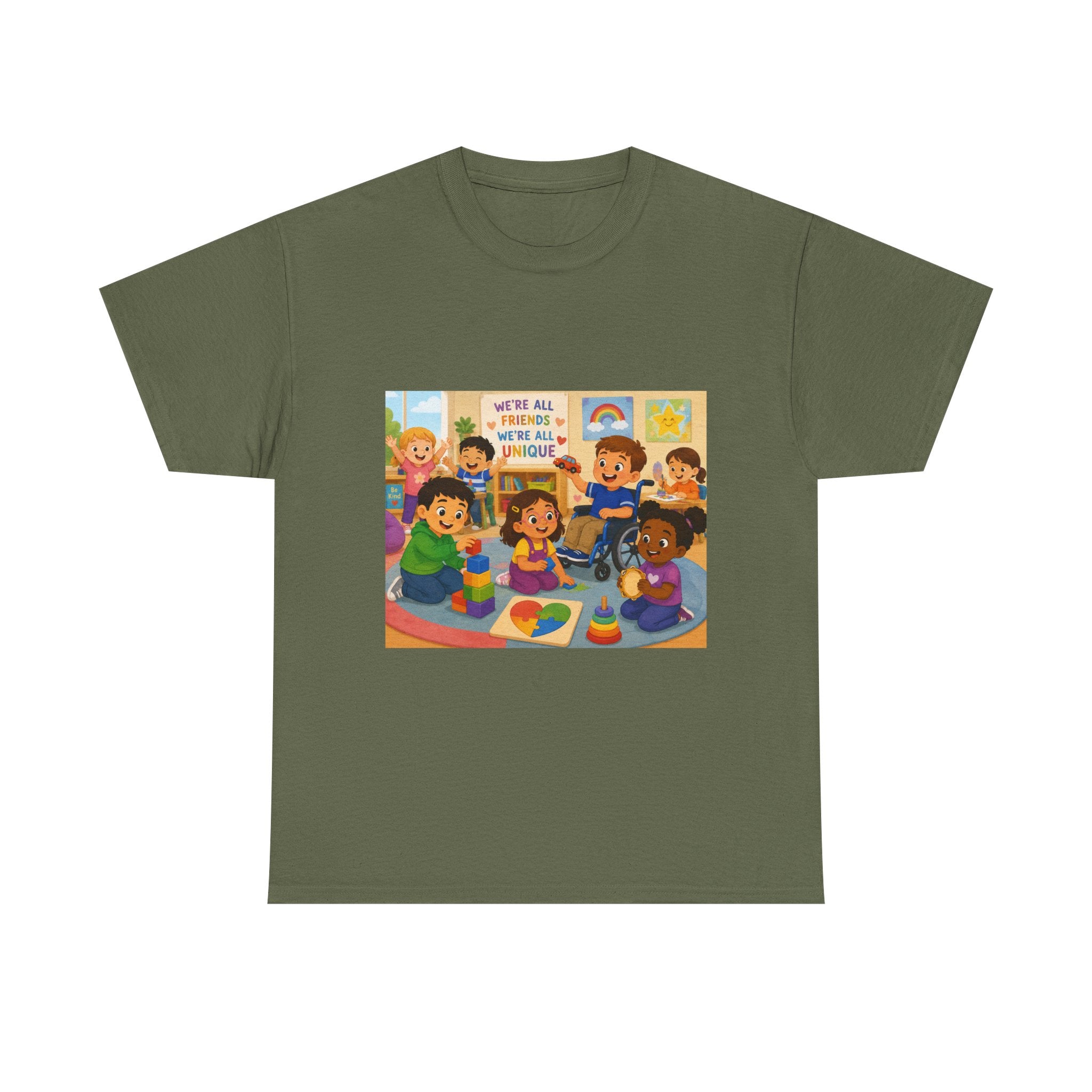 Diversity Classroom T‑Shirt — "We're All Friends Here" Inclusive School Tee