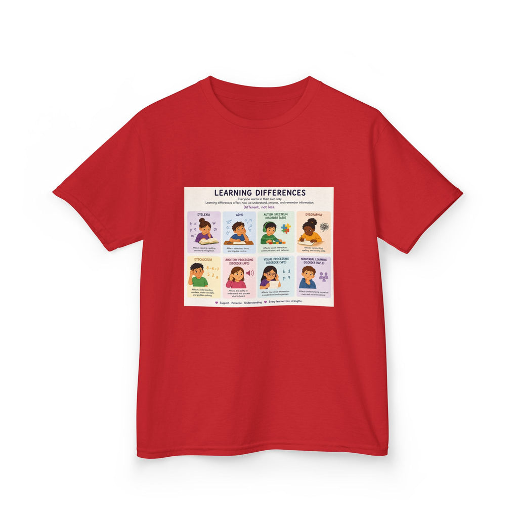 Kids Tee — 'Learning Differences' Educational Chart Graphic