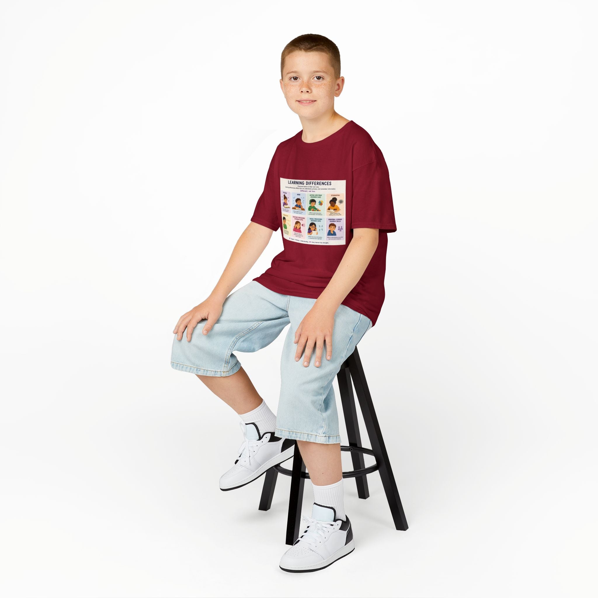 Kids Tee — 'Learning Differences' Educational Chart Graphic