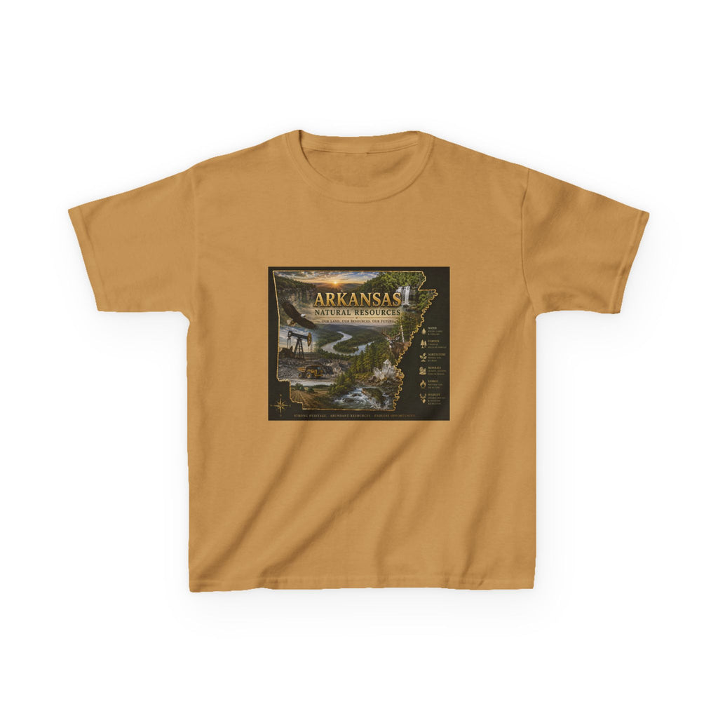Arkansas State Retro Map Kids T-Shirt — Vintage Travel Scenic Tee