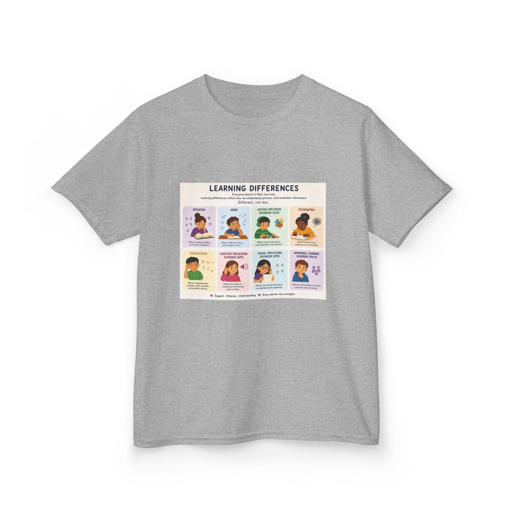 Kids Tee — 'Learning Differences' Educational Chart Graphic