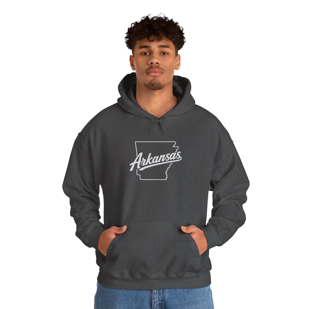 Arkansas Razorbacks Hoodie – Retro State Outline & Mascot Football Pullover