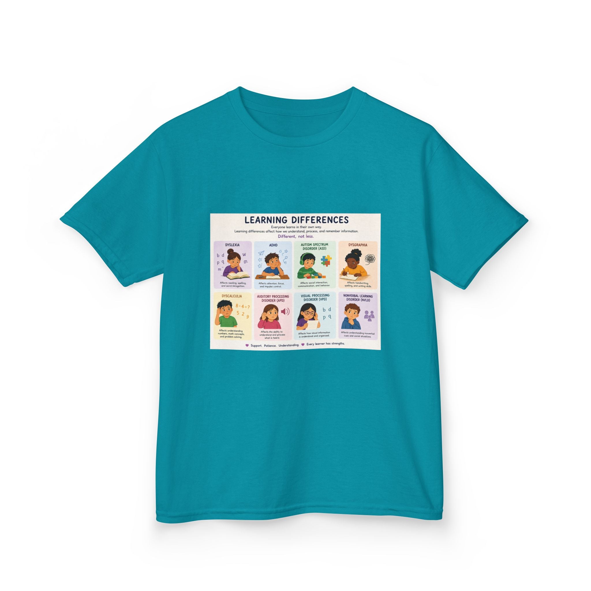 Kids Tee — 'Learning Differences' Educational Chart Graphic