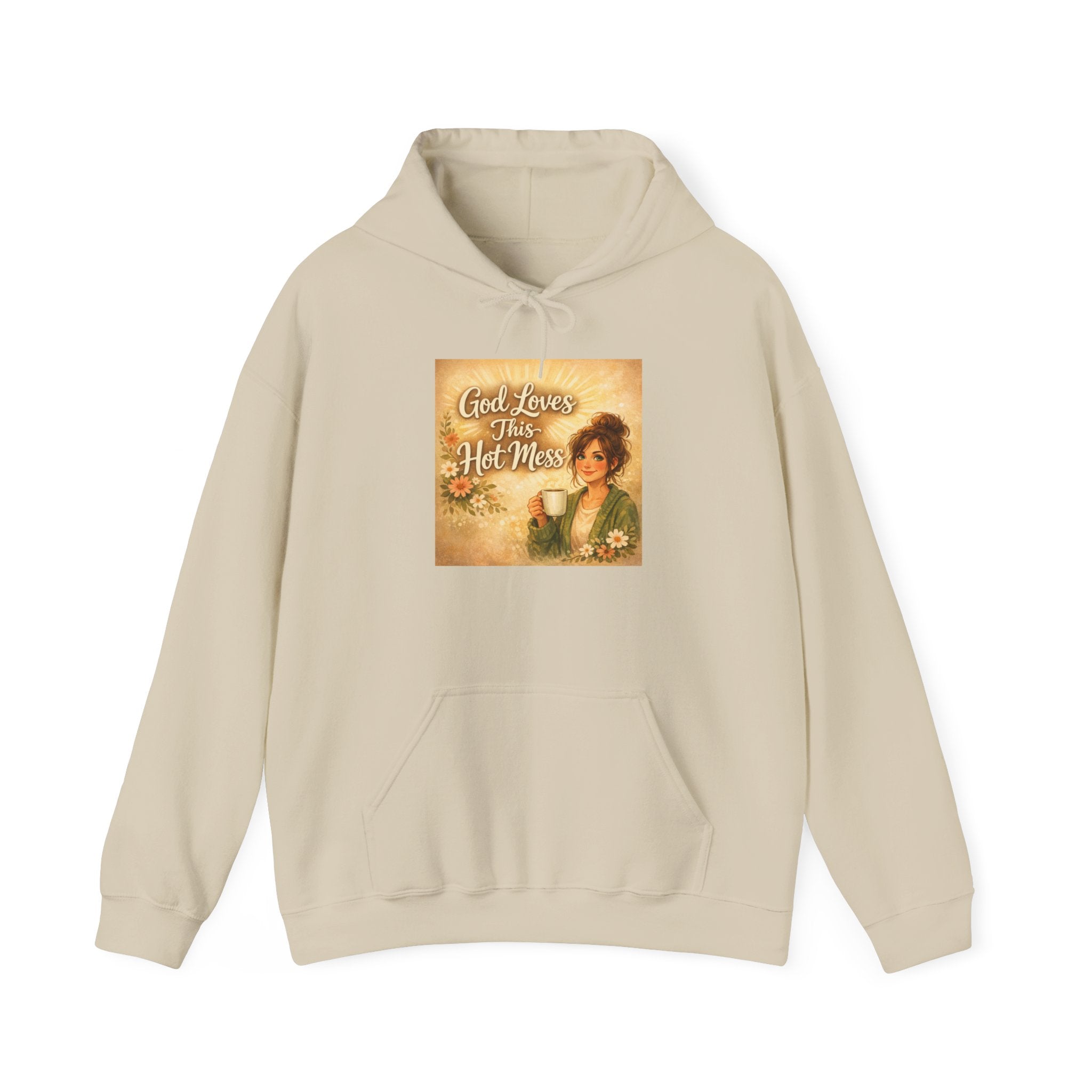 God Loves This Hot Mess Hoodie – Funny Retro Faith Sweatshirt