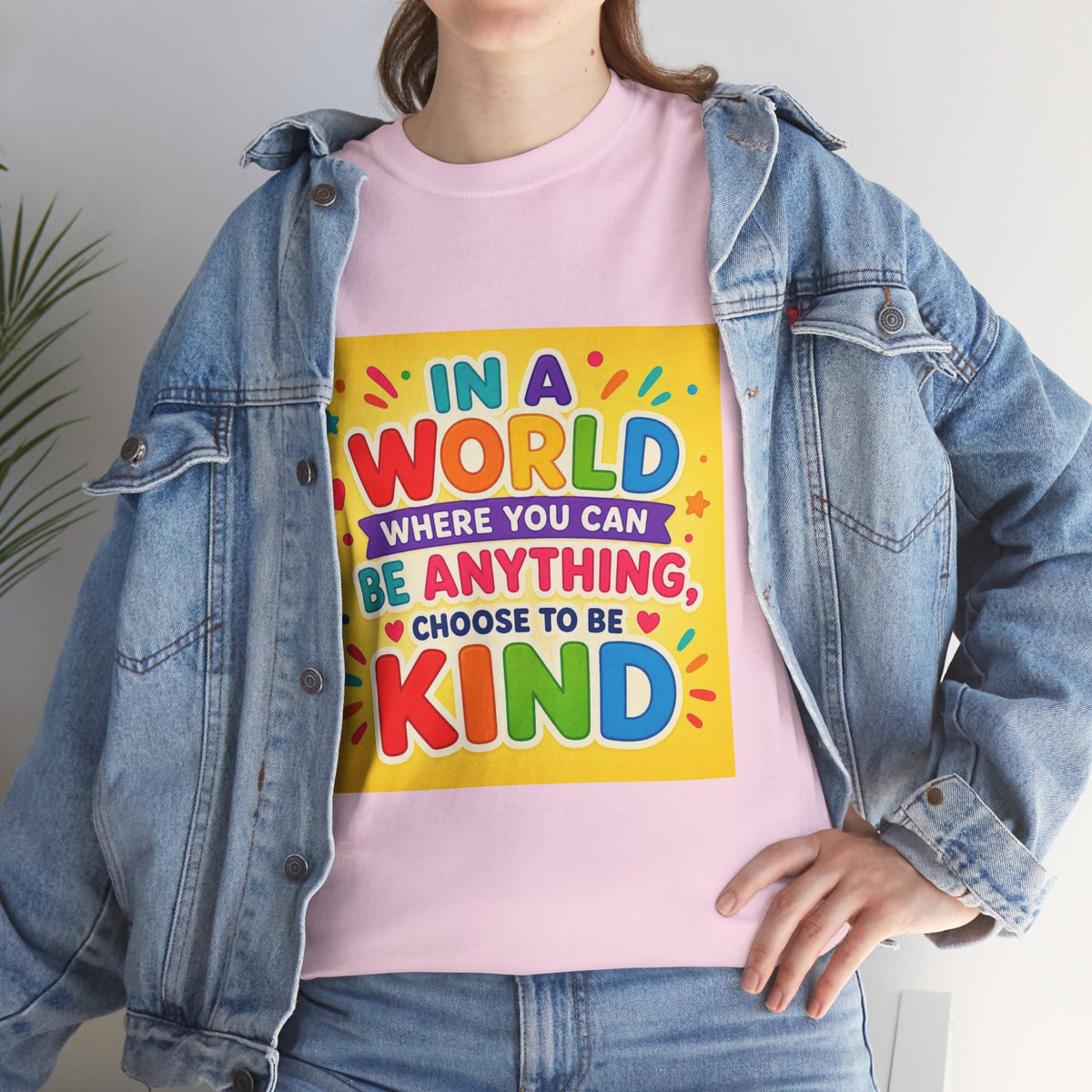 Teacher Kindness Graphic Tee — "In a World Where You Can Be Anything, Choose to Be Kind"