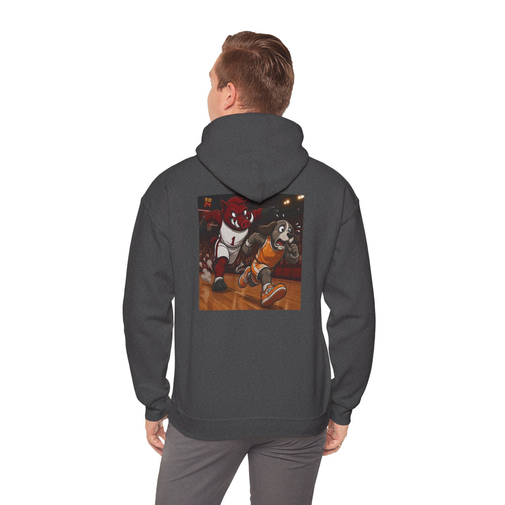Arkansas Hoodie with Tennessee Mascot Basketball Graphic