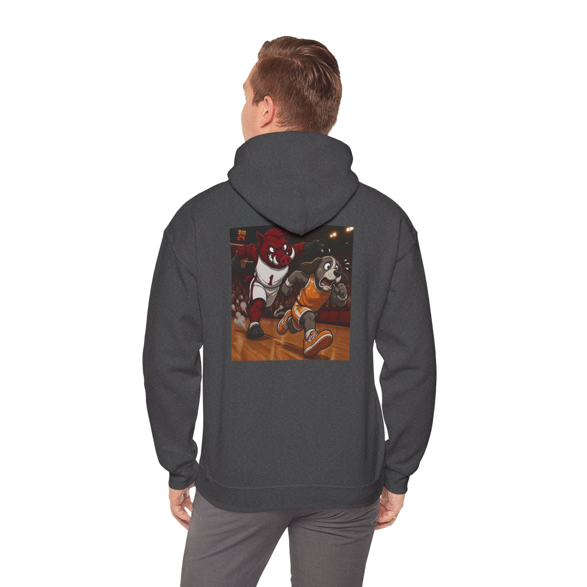 Arkansas Hoodie with Tennessee Mascot Basketball Graphic