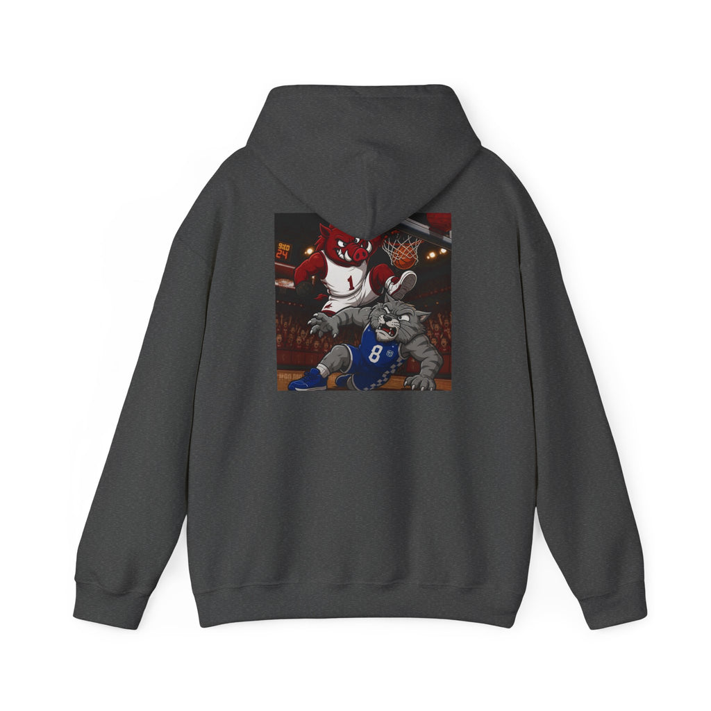 Arkansas Razorbacks State Outline Hoodie — College Mascot Basketball Back Print