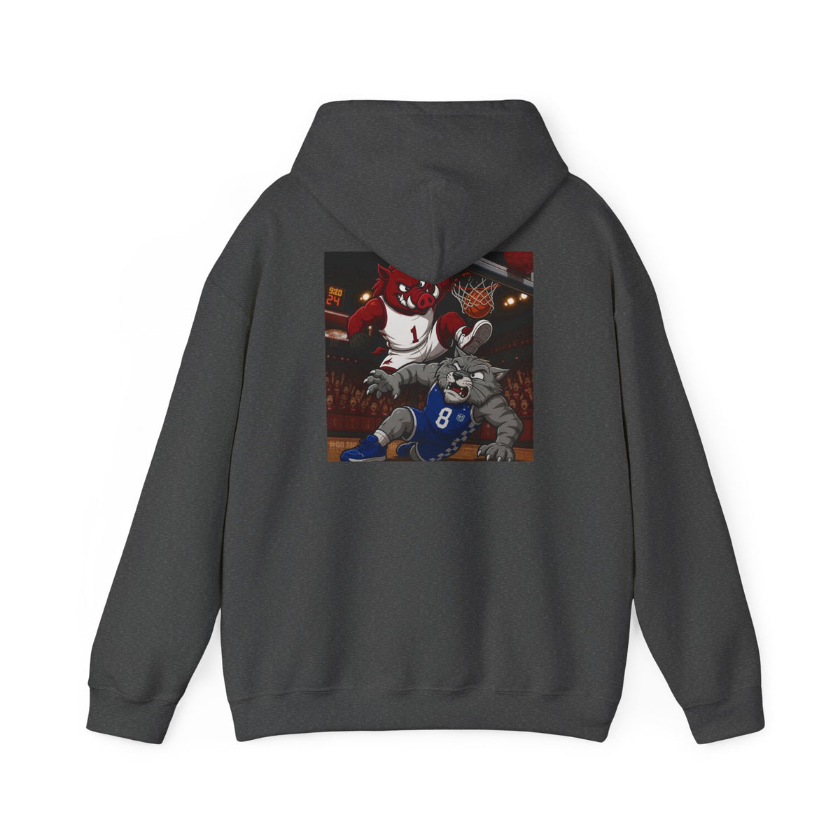 Arkansas Razorbacks State Outline Hoodie — College Mascot Basketball Back Print