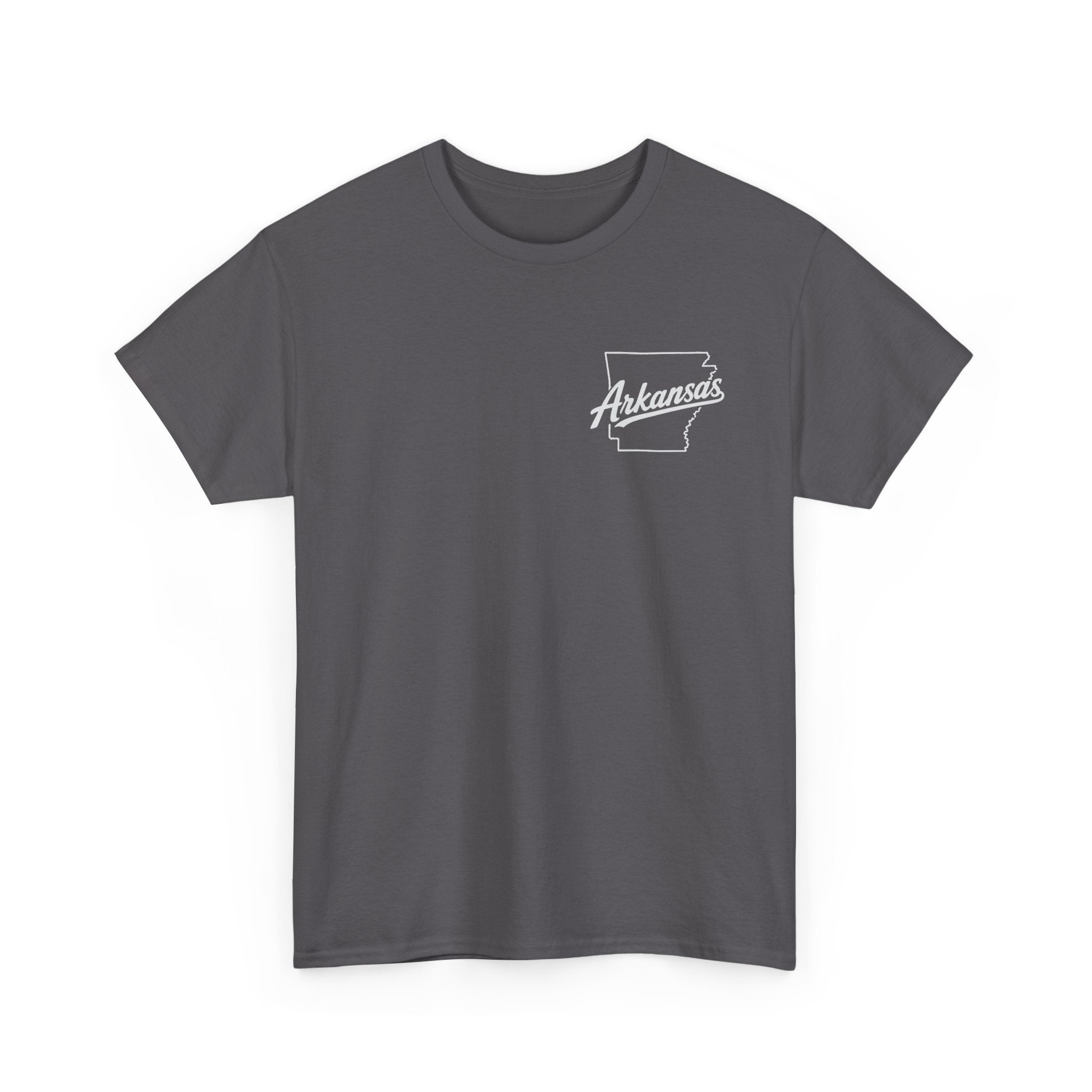 Arkansas Tigers Graphic Tee — State Script Front with ' Pissing on TIGERS' Back Photo Print