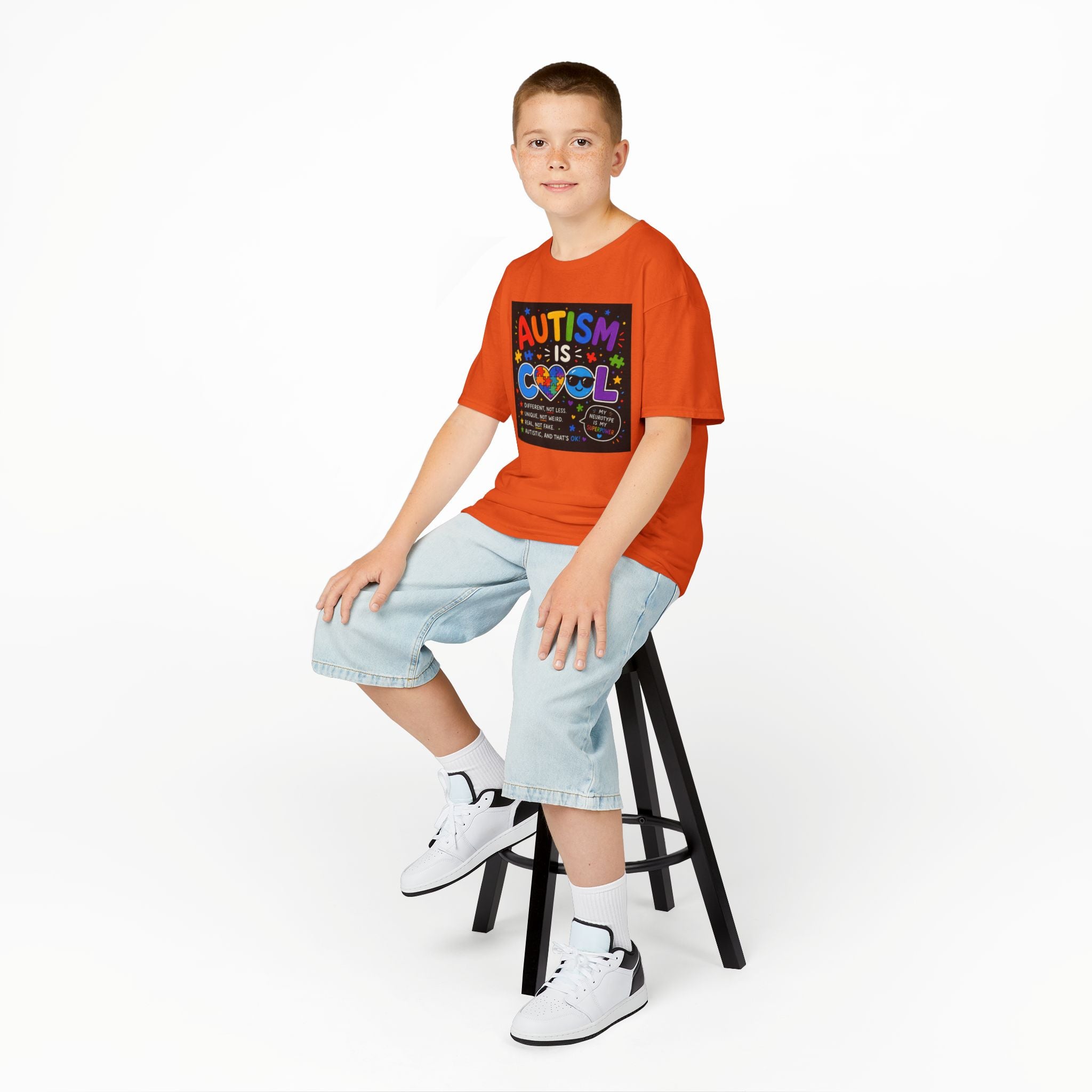 Autism Is Cool Kids T‑Shirt — Colorful Neurodiversity Pride Tee