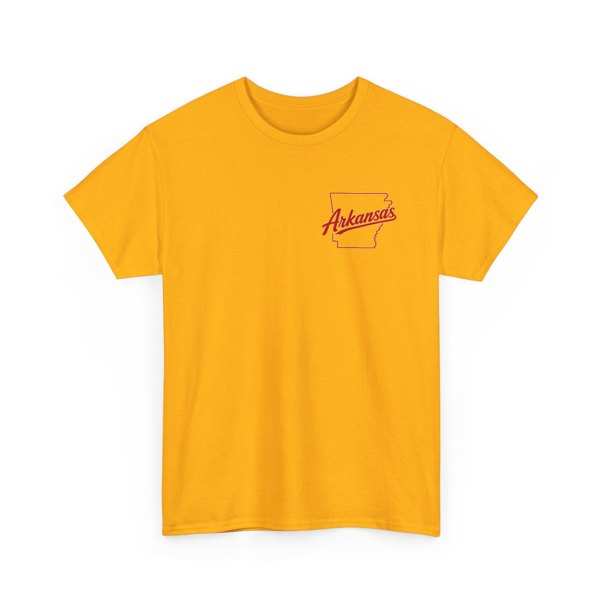 Arkansas Tigers Graphic Tee — State Script Front with ' Pissing on TIGERS' Back Photo Print