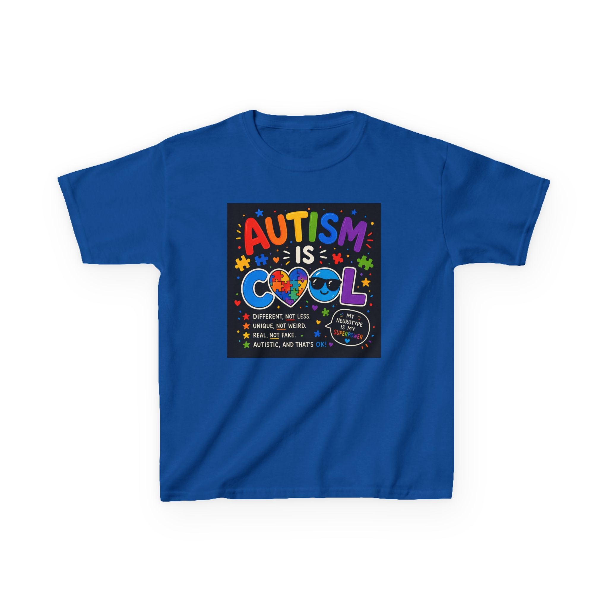 Autism Is Cool Kids T‑Shirt — Colorful Neurodiversity Pride Tee