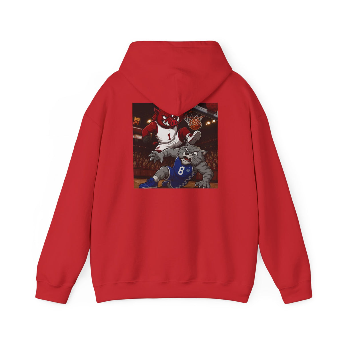 Arkansas Razorbacks State Outline Hoodie — College Mascot Basketball Back Print