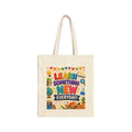 Learn Something New Everyday Canvas Tote Bag — Cute Educational School Book Bag