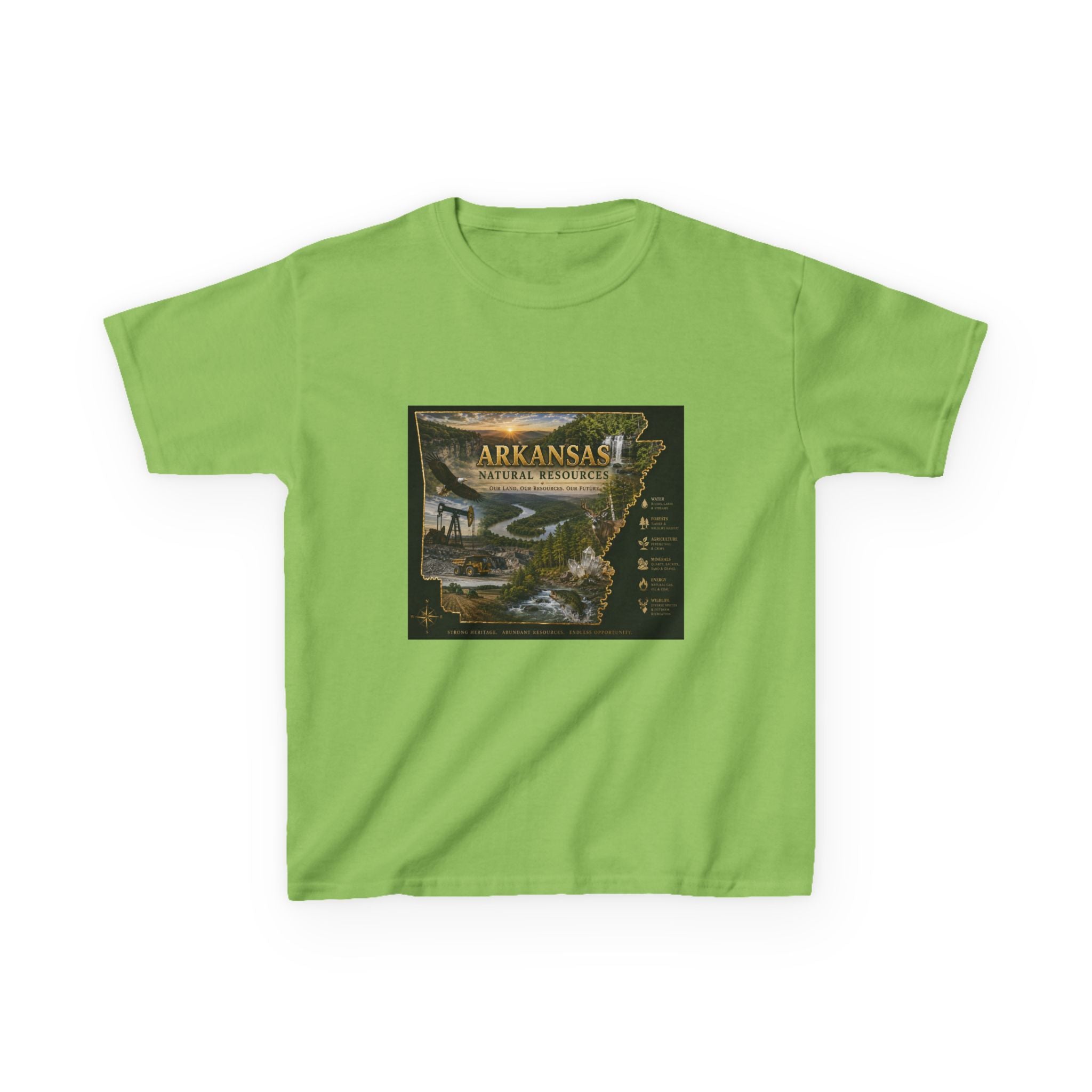 Arkansas State Retro Map Kids T-Shirt — Vintage Travel Scenic Tee