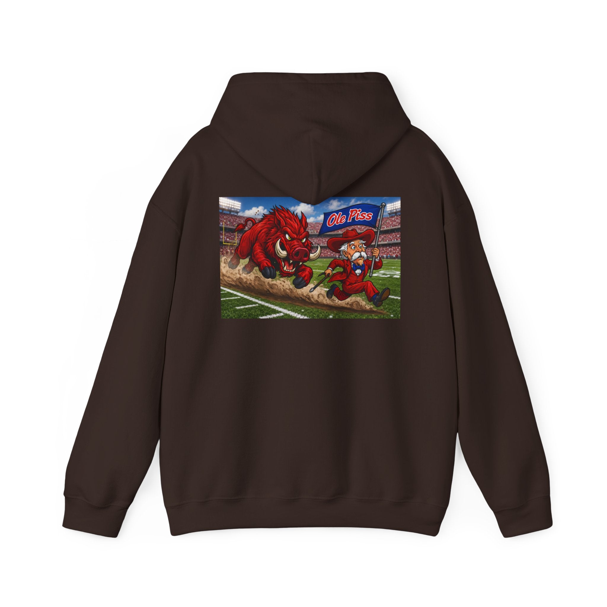 Arkansas Razorbacks Hoodie – Retro State Outline & Mascot Football Pullover