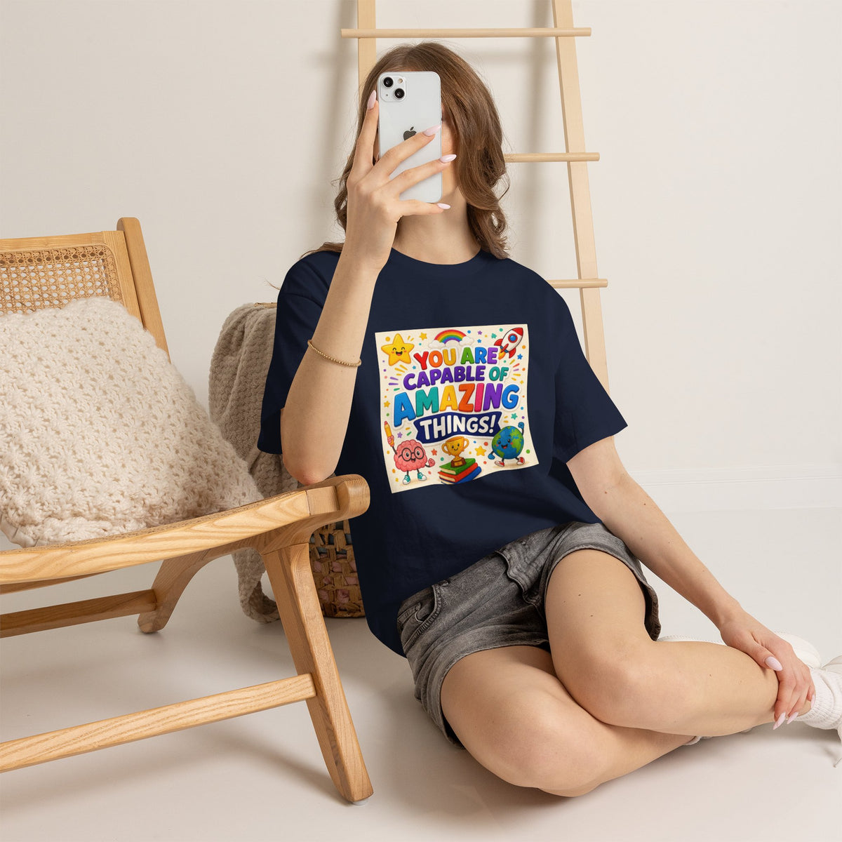 Teacher Inspirational T-Shirt — "You Are Capable of Amazing Things" Colorful Motivational Tee
