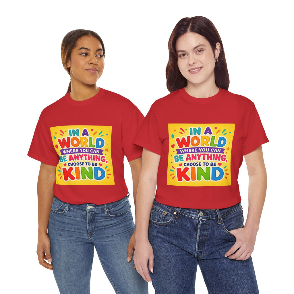 Teacher Kindness Graphic Tee — "In a World Where You Can Be Anything, Choose to Be Kind"