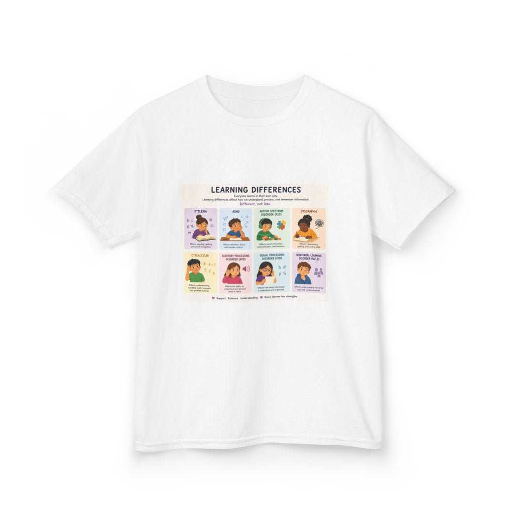 Kids Tee — 'Learning Differences' Educational Chart Graphic