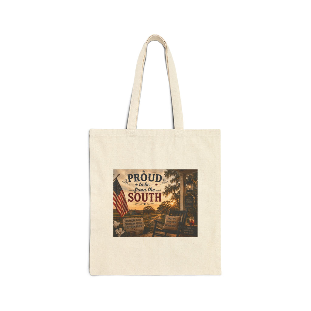 Tote Bag — "Proud to be from the South" Vintage Porch Canvas Tote