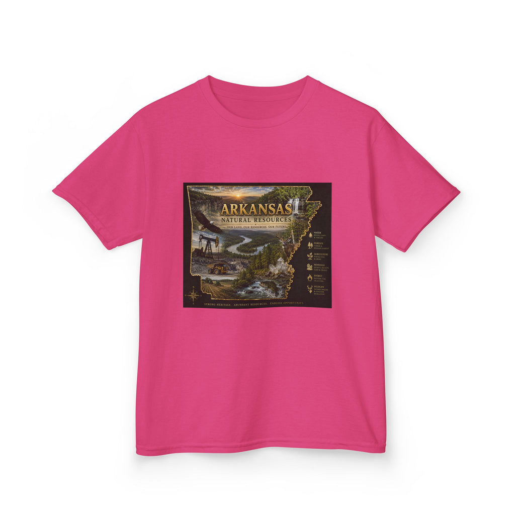 Arkansas State Retro Map Kids T-Shirt — Vintage Travel Scenic Tee