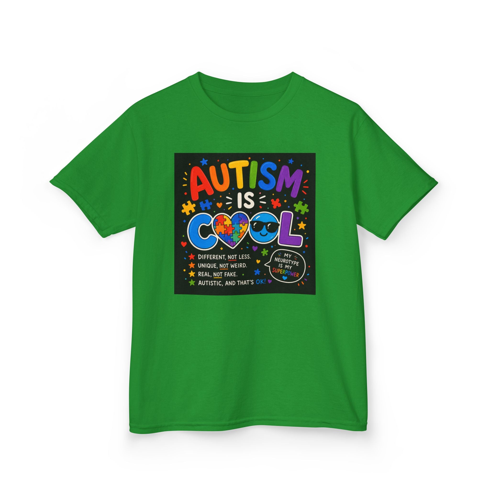 Autism Is Cool Kids T‑Shirt — Colorful Neurodiversity Pride Tee