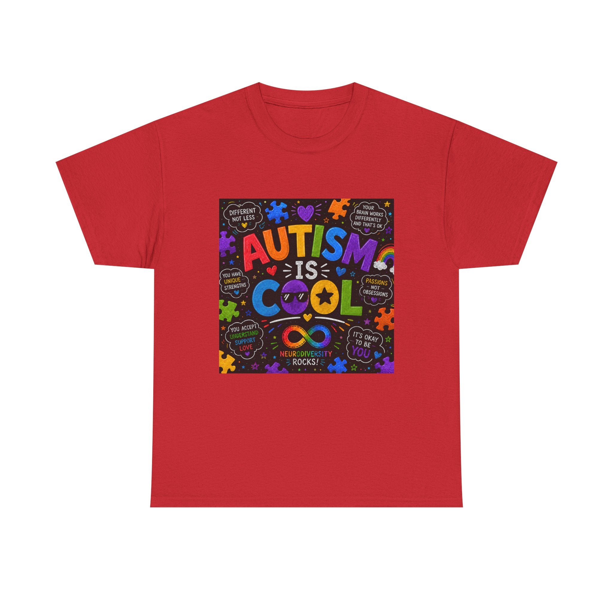Autism Is Cool Tee — Colorful Puzzle-Heart Awareness T-Shirt