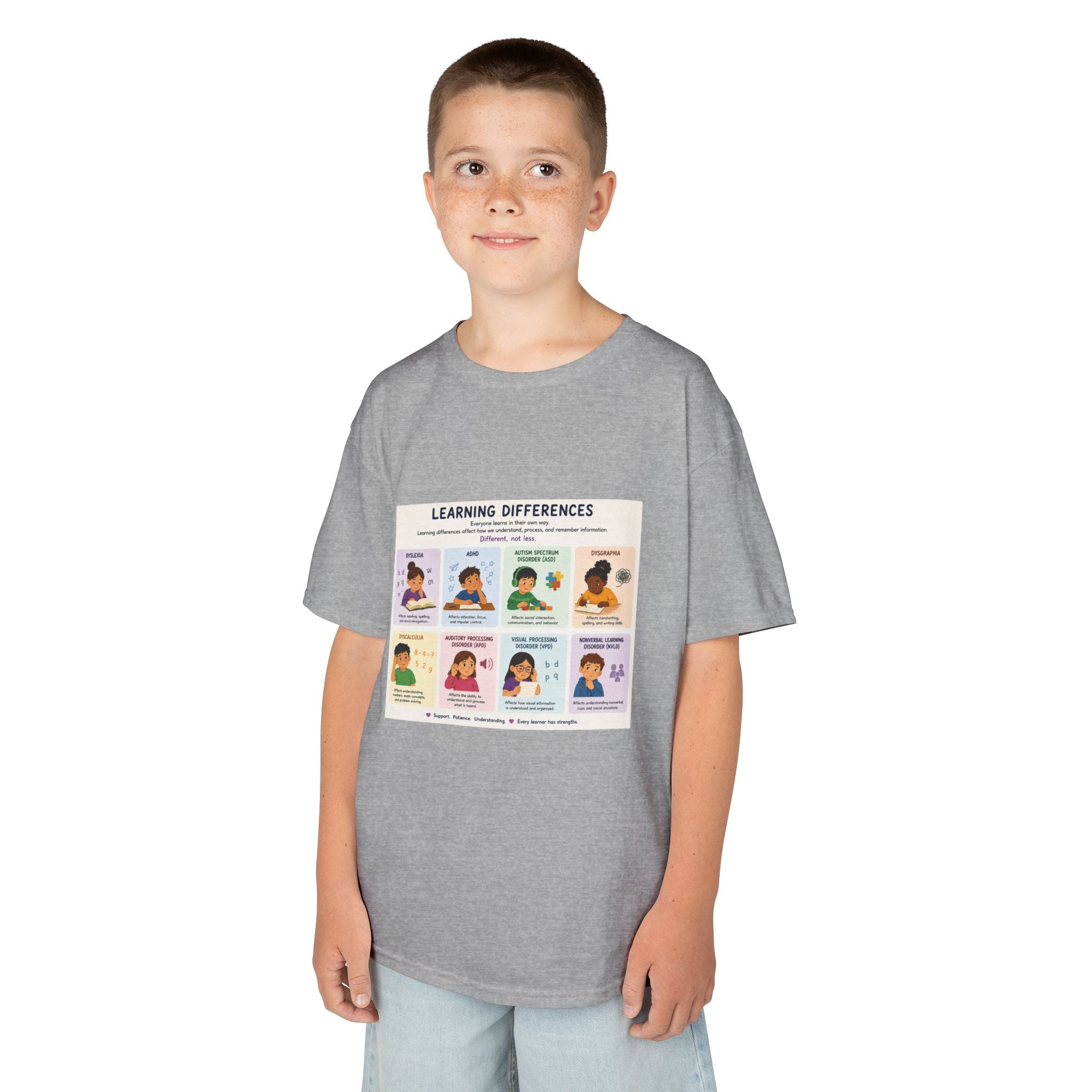 Kids Tee — 'Learning Differences' Educational Chart Graphic