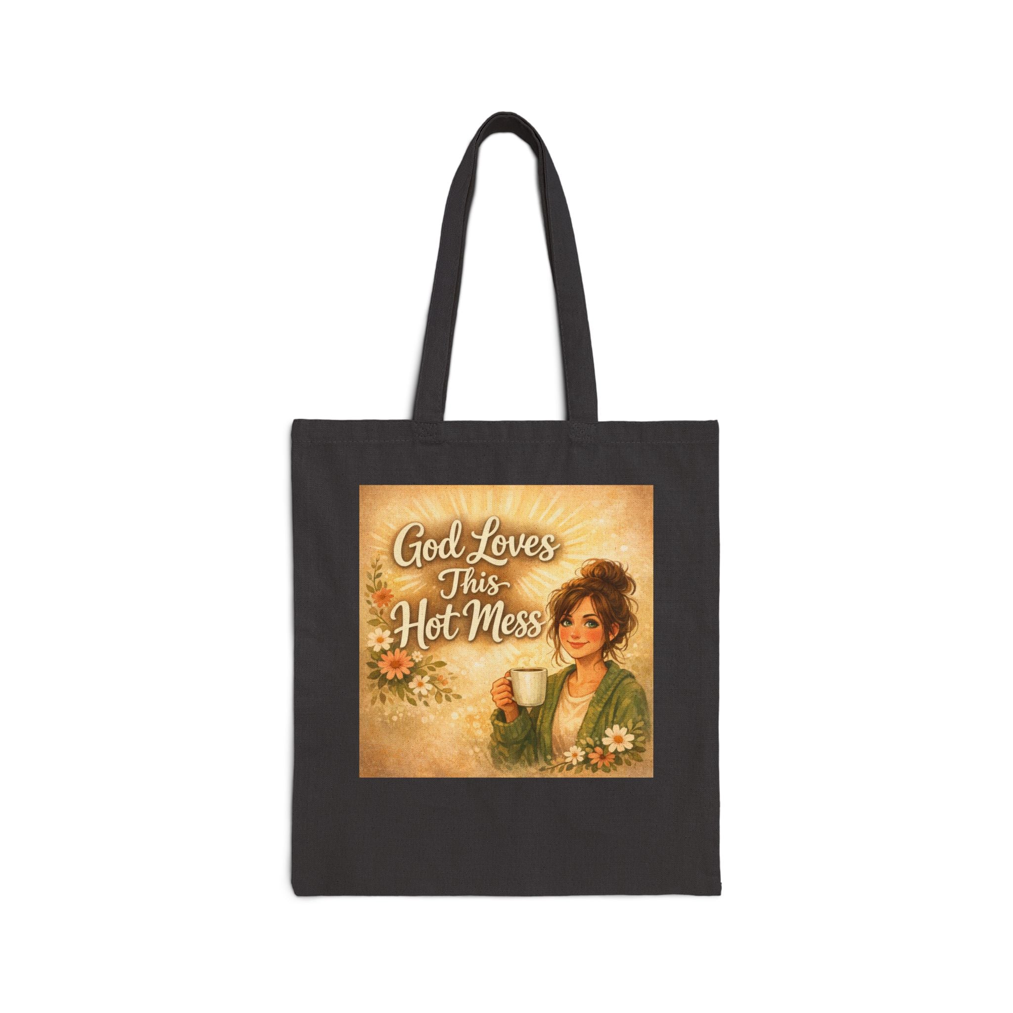 God Loves this Hot Mess Cotton Canvas Tote Bag