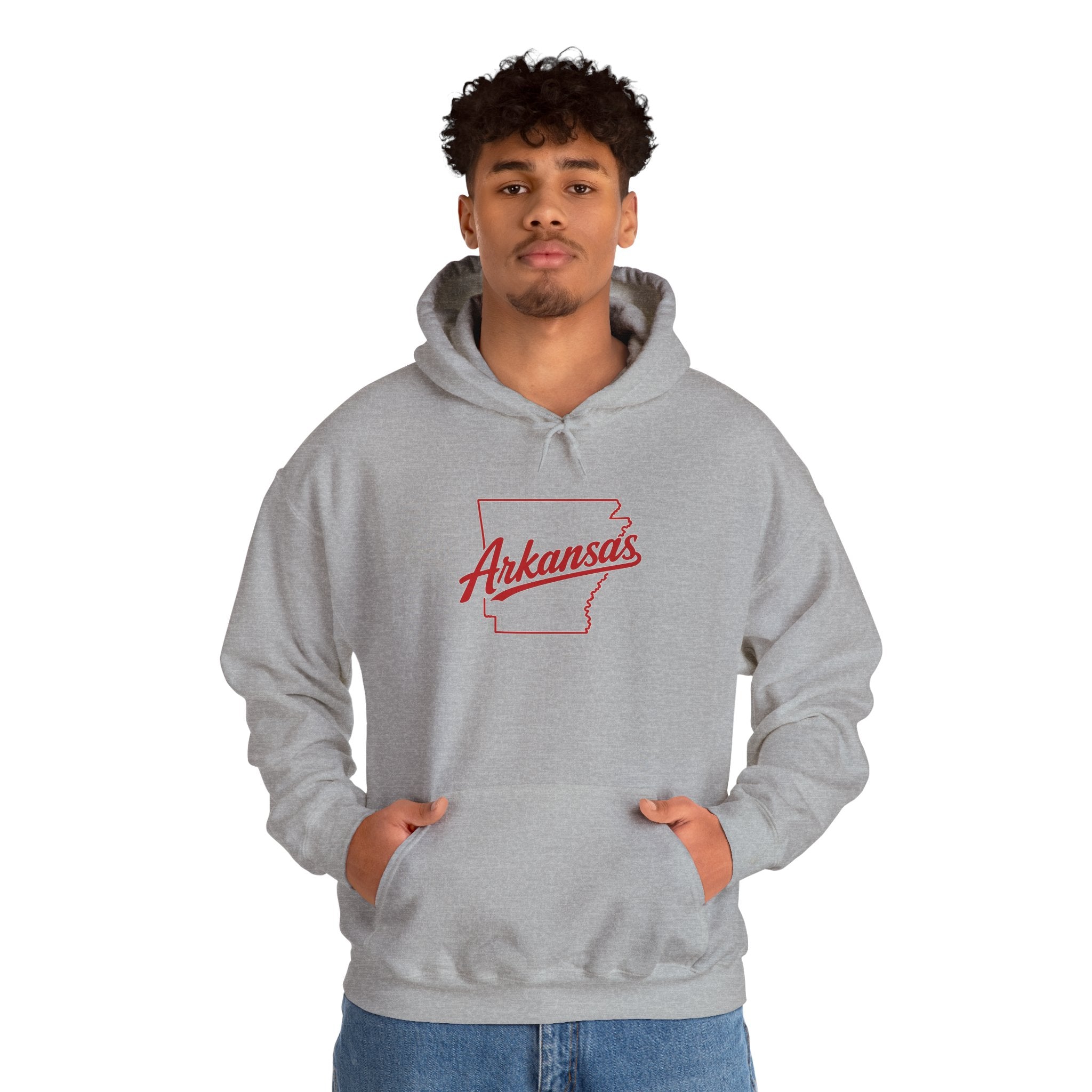 Arkansas Razorbacks Hoodie – Retro State Outline & Mascot Football Pullover