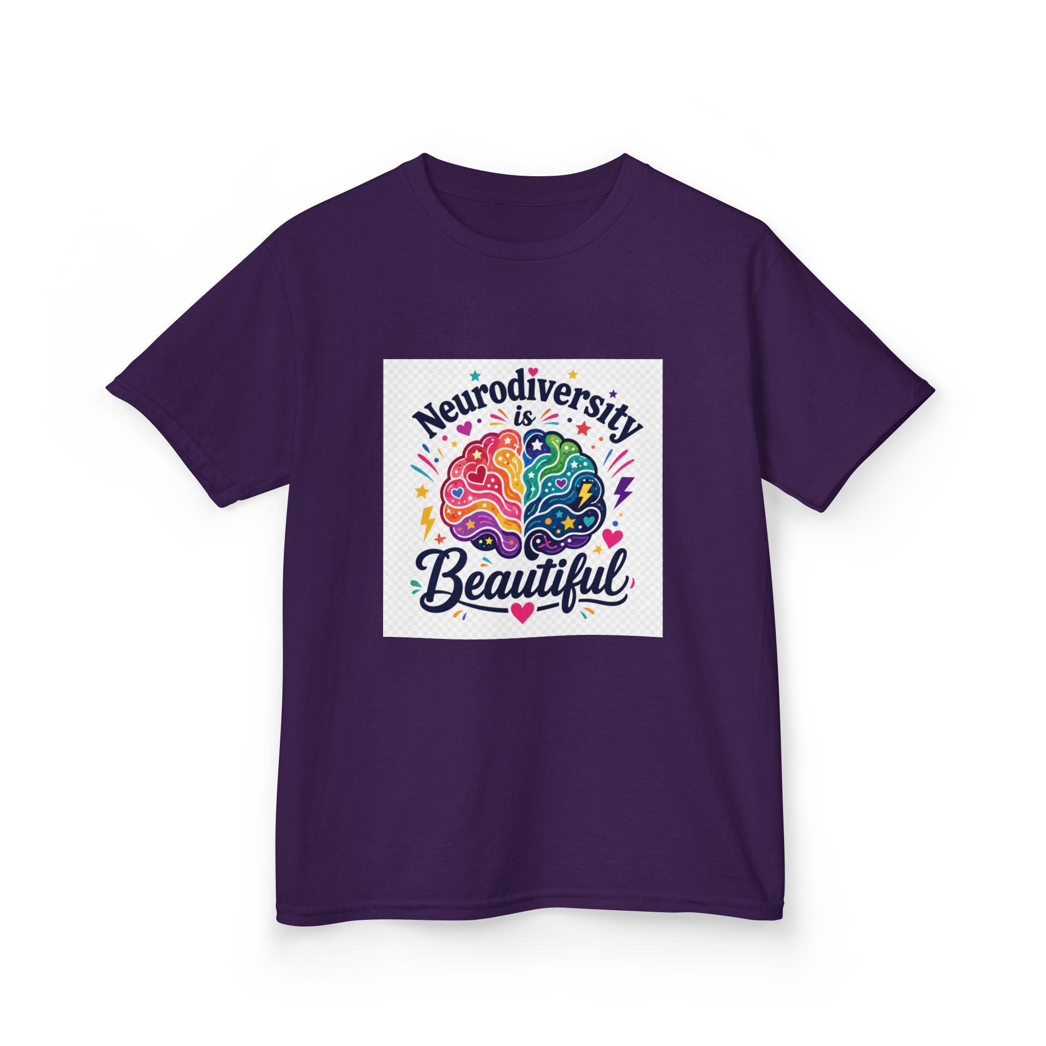 Kids Tee — "Neurodiversity is Beautiful" Colorful Brain Autism Awareness Shirt
