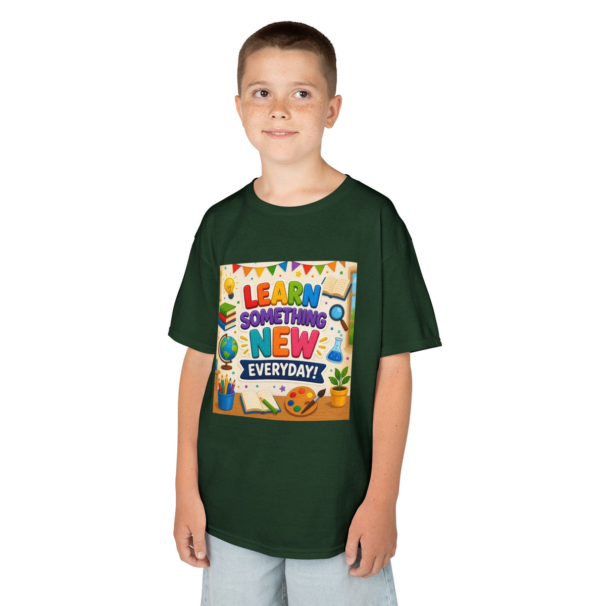 Kids T‑Shirt: "Learn Something New Every Day" Educational Shirt for School & Gifts