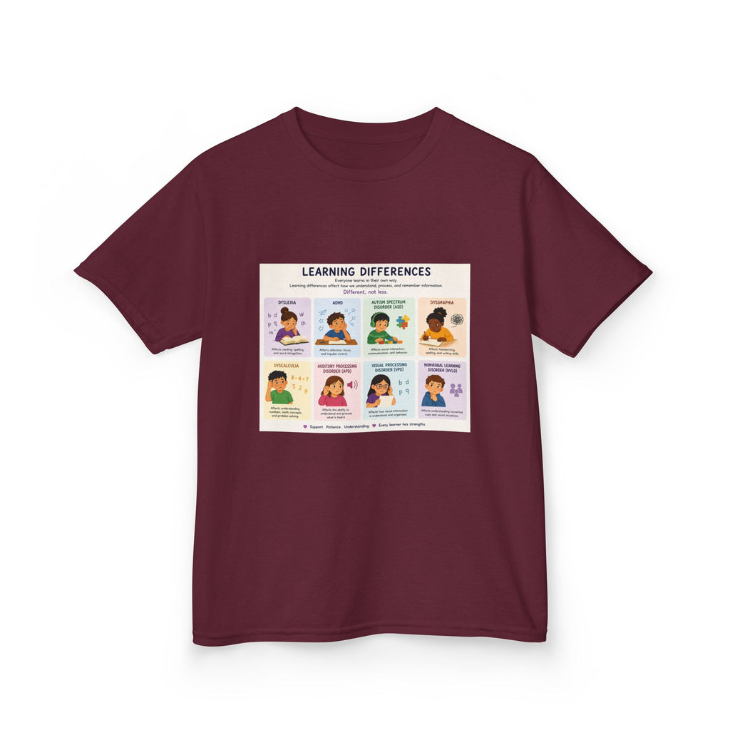 Kids Tee — 'Learning Differences' Educational Chart Graphic