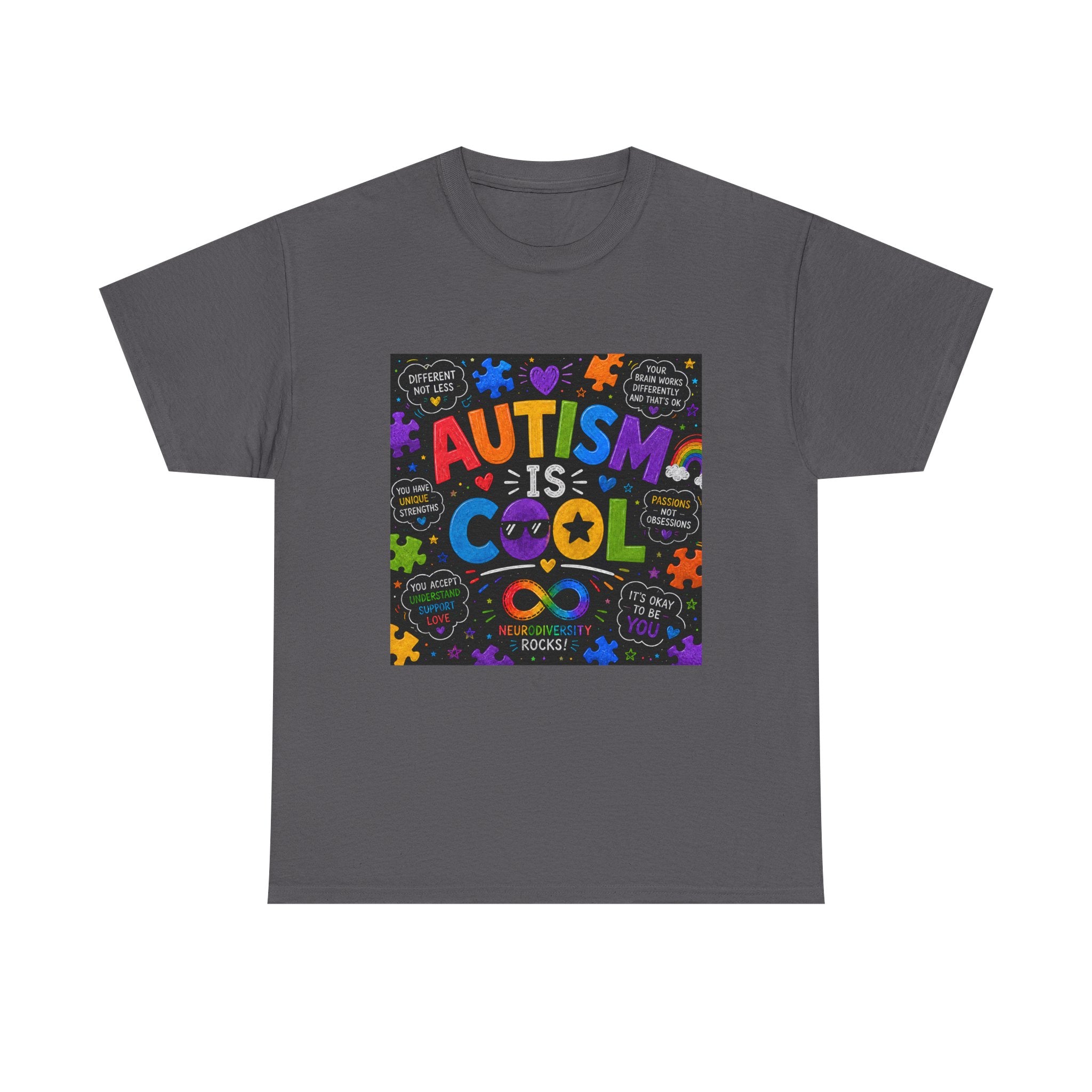 Autism Is Cool Tee — Colorful Puzzle-Heart Awareness T-Shirt