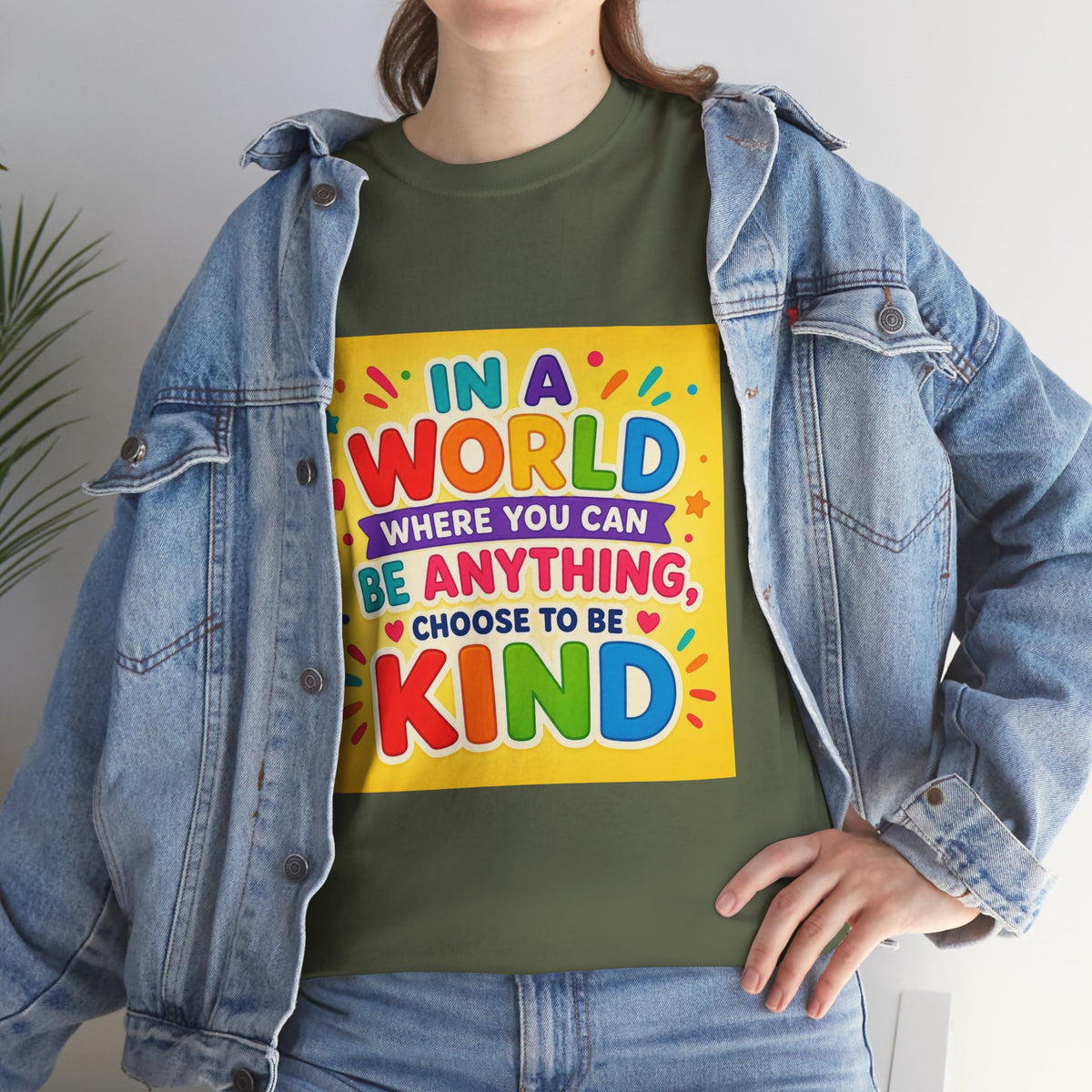 Teacher Kindness Graphic Tee — "In a World Where You Can Be Anything, Choose to Be Kind"