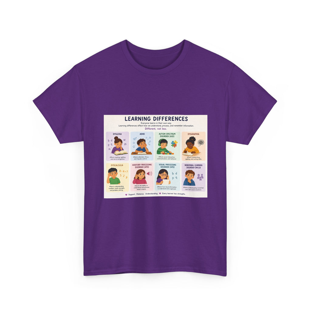 Learning Differences T-Shirt — Neurodiversity Awareness Tee (with Illustrations)