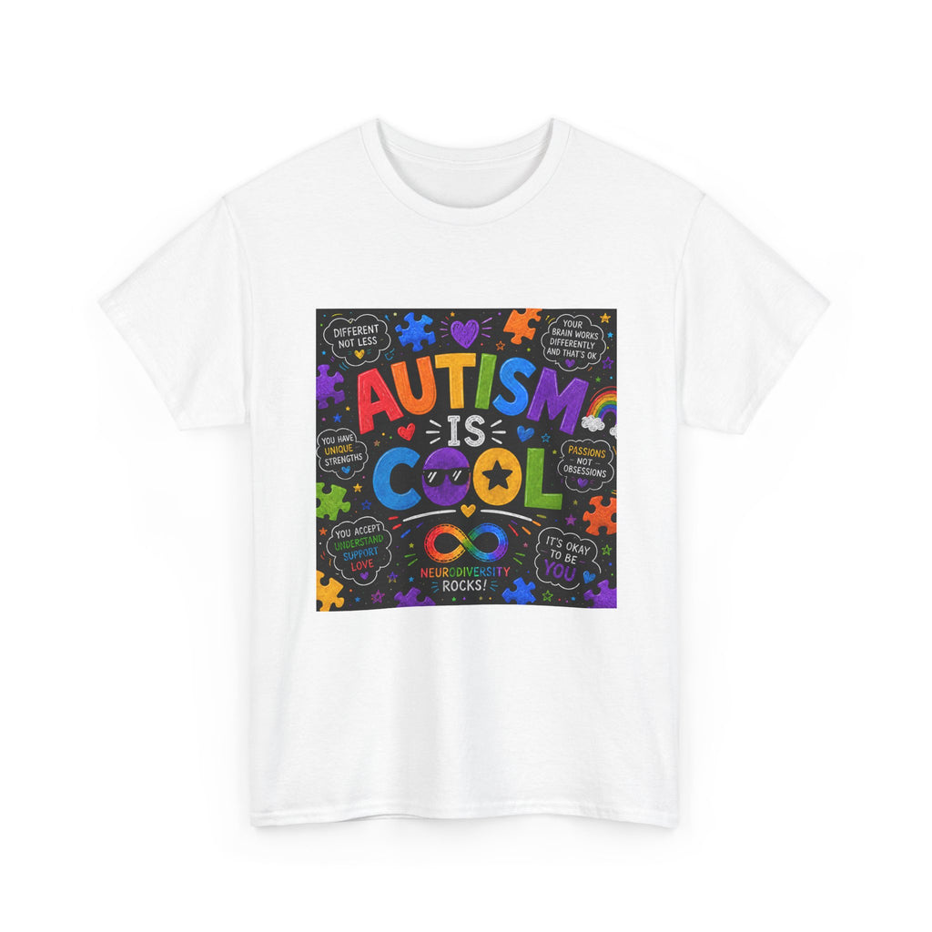 Autism Is Cool Tee — Colorful Puzzle-Heart Awareness T-Shirt