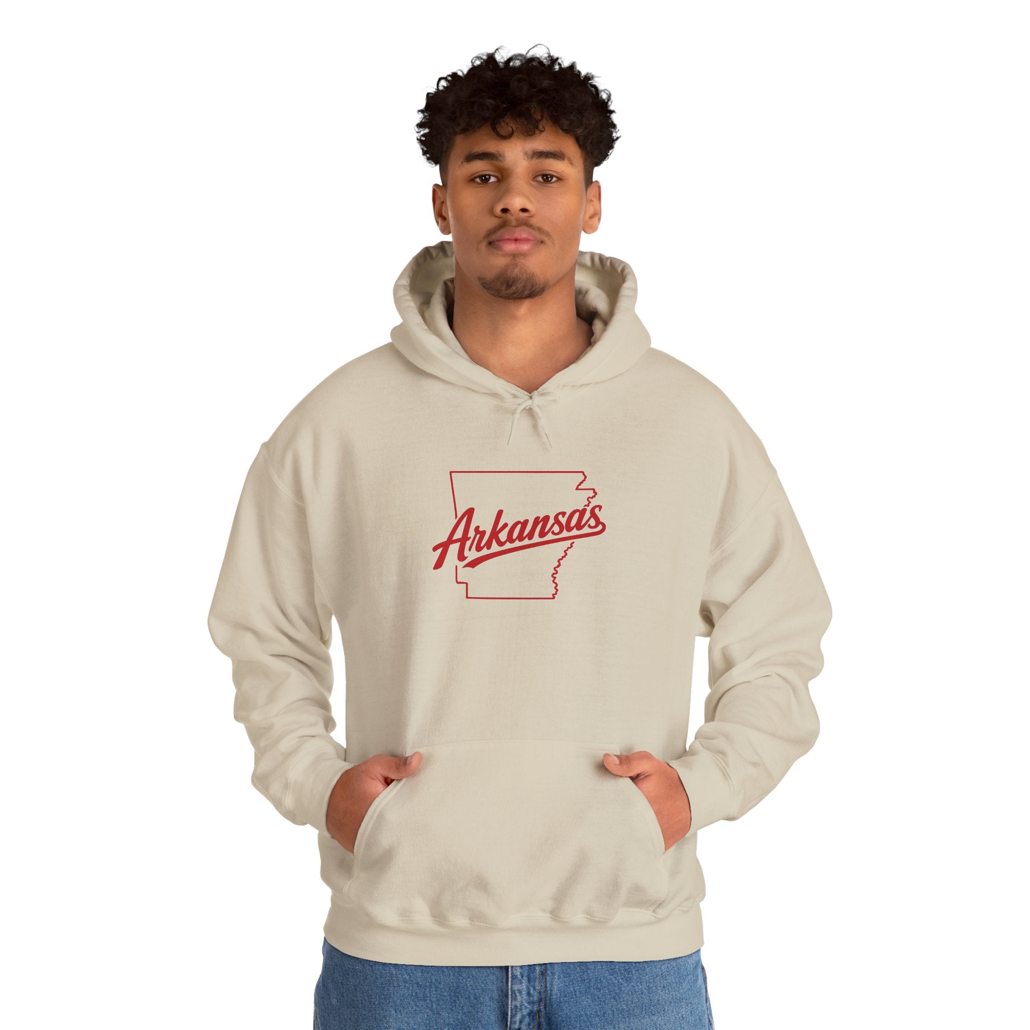 Arkansas Razorbacks Hoodie – Retro State Outline & Mascot Football Pullover