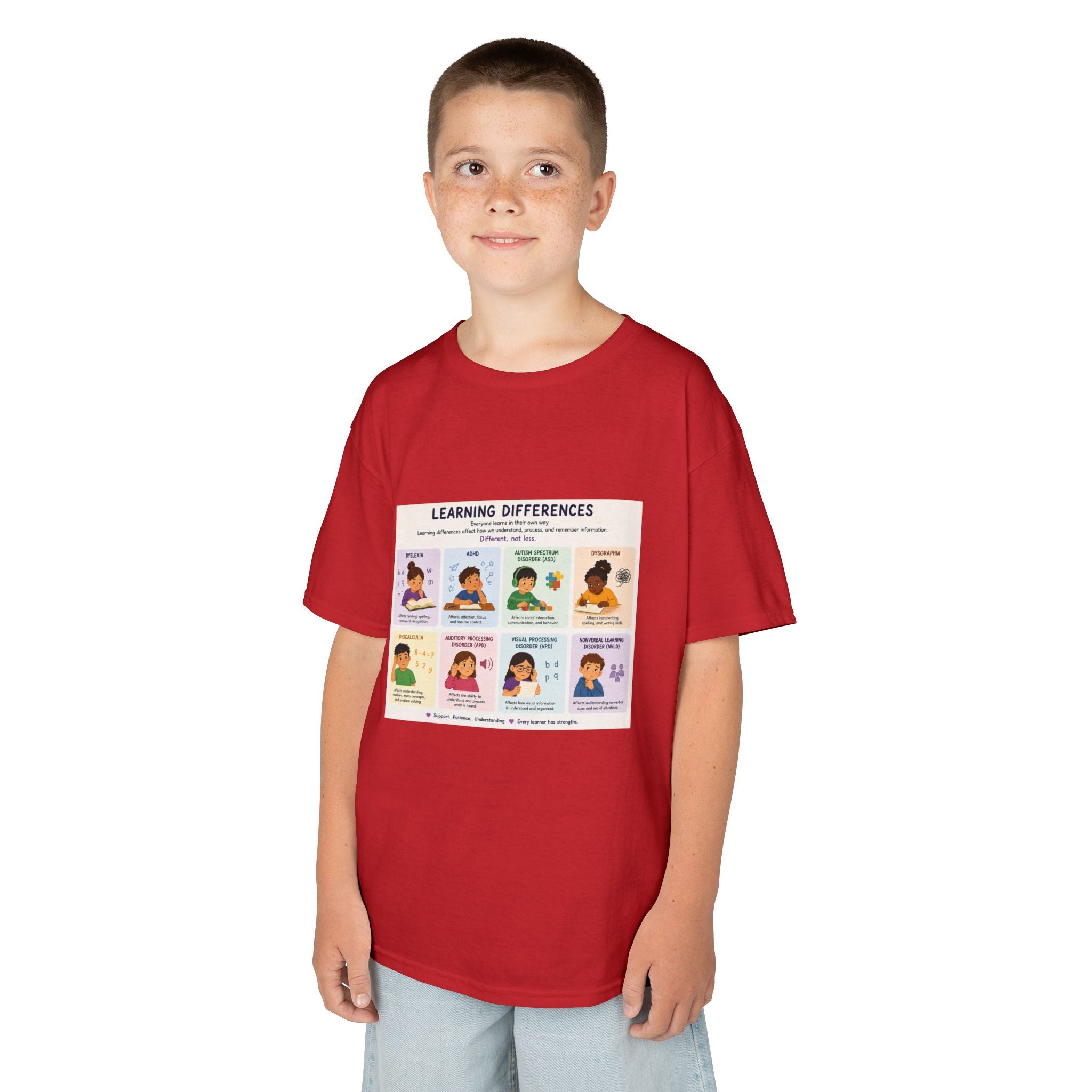 Kids Tee — 'Learning Differences' Educational Chart Graphic