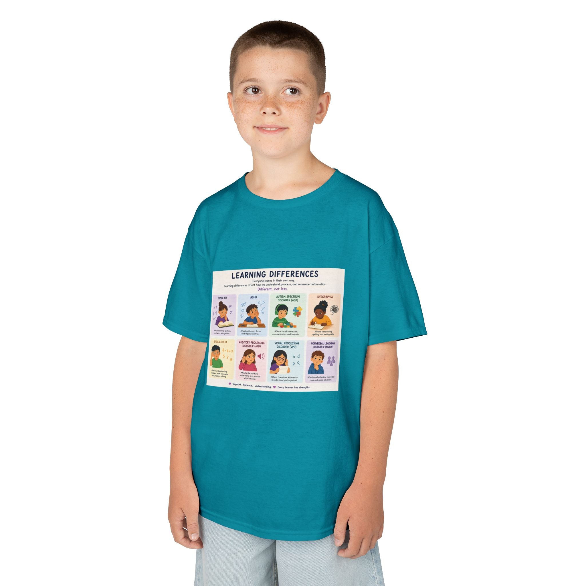 Kids Tee — 'Learning Differences' Educational Chart Graphic