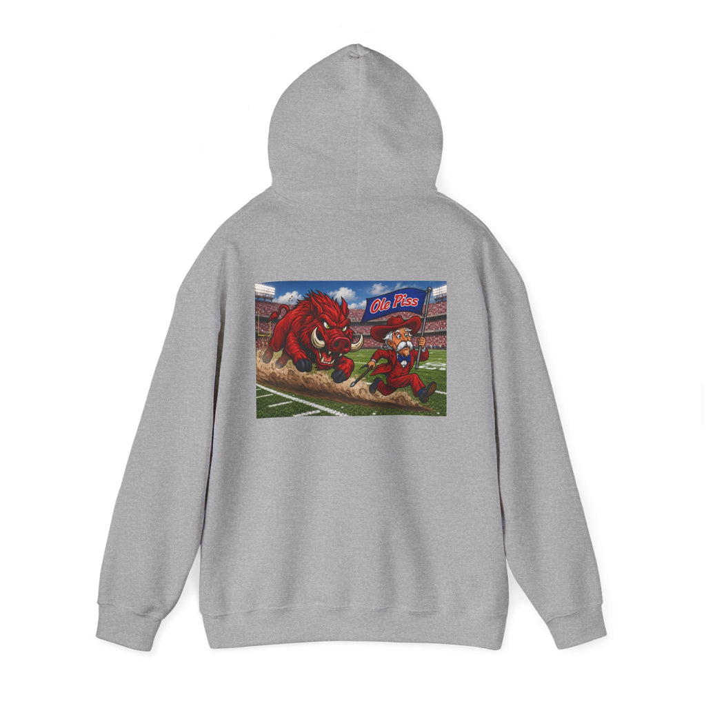 Arkansas Razorbacks Hoodie – Retro State Outline & Mascot Football Pullover