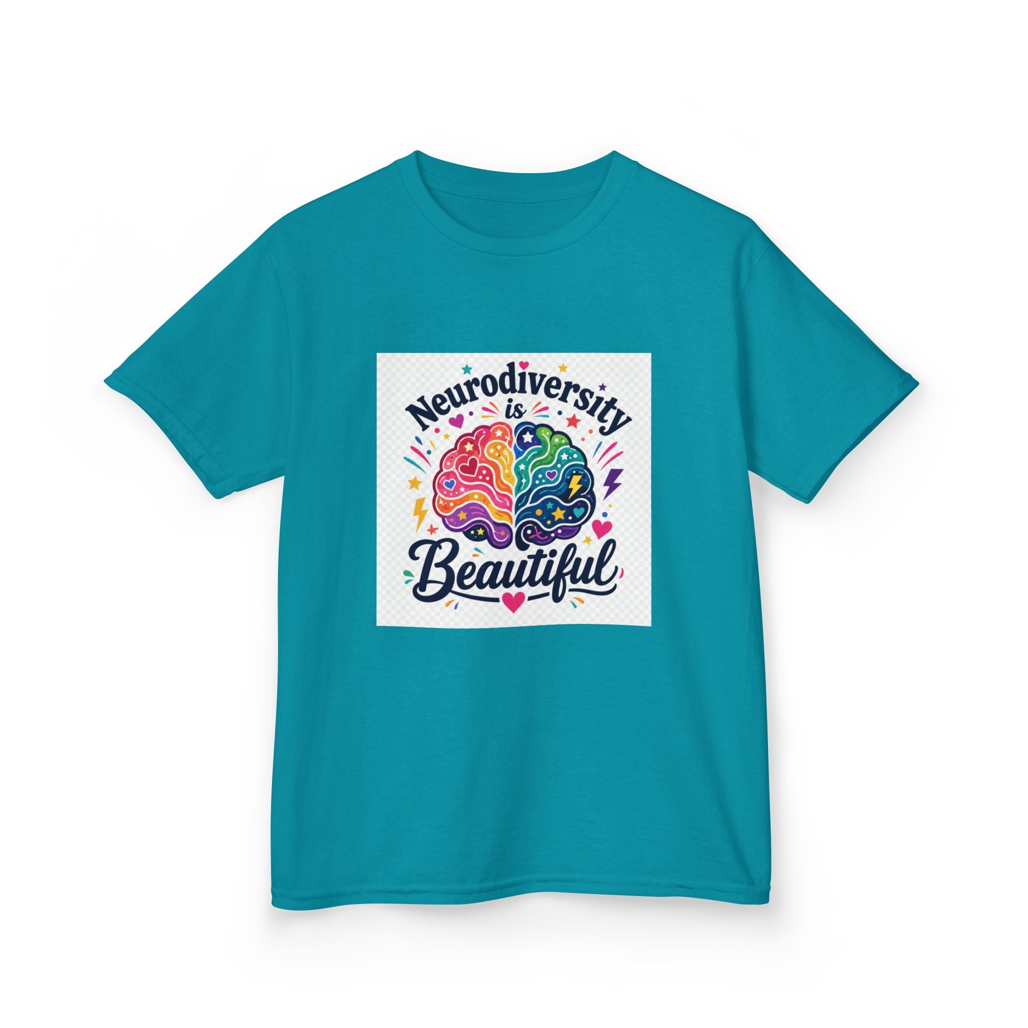 Kids Tee — "Neurodiversity is Beautiful" Colorful Brain Autism Awareness Shirt