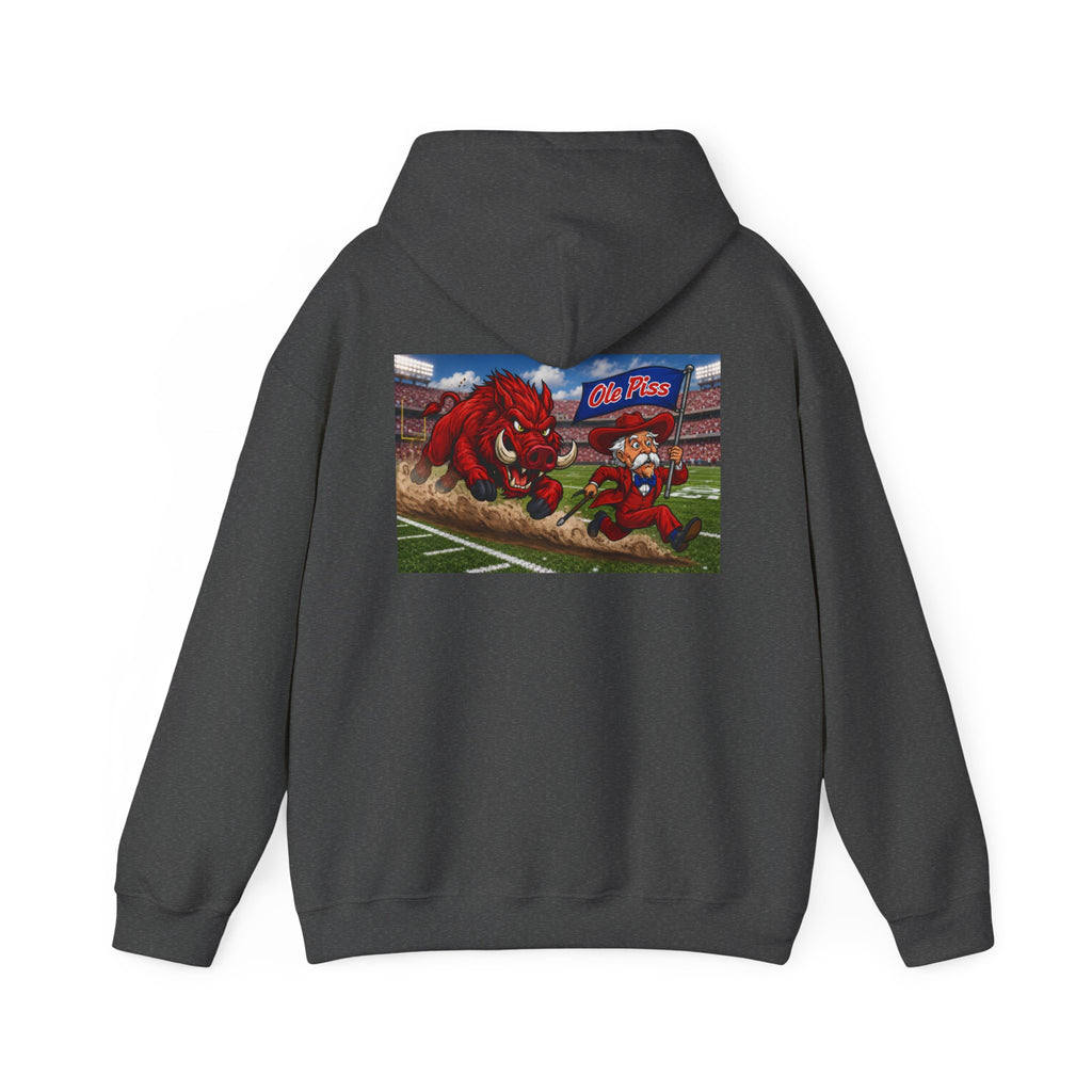 Arkansas Razorbacks Hoodie – Retro State Outline & Mascot Football Pullover