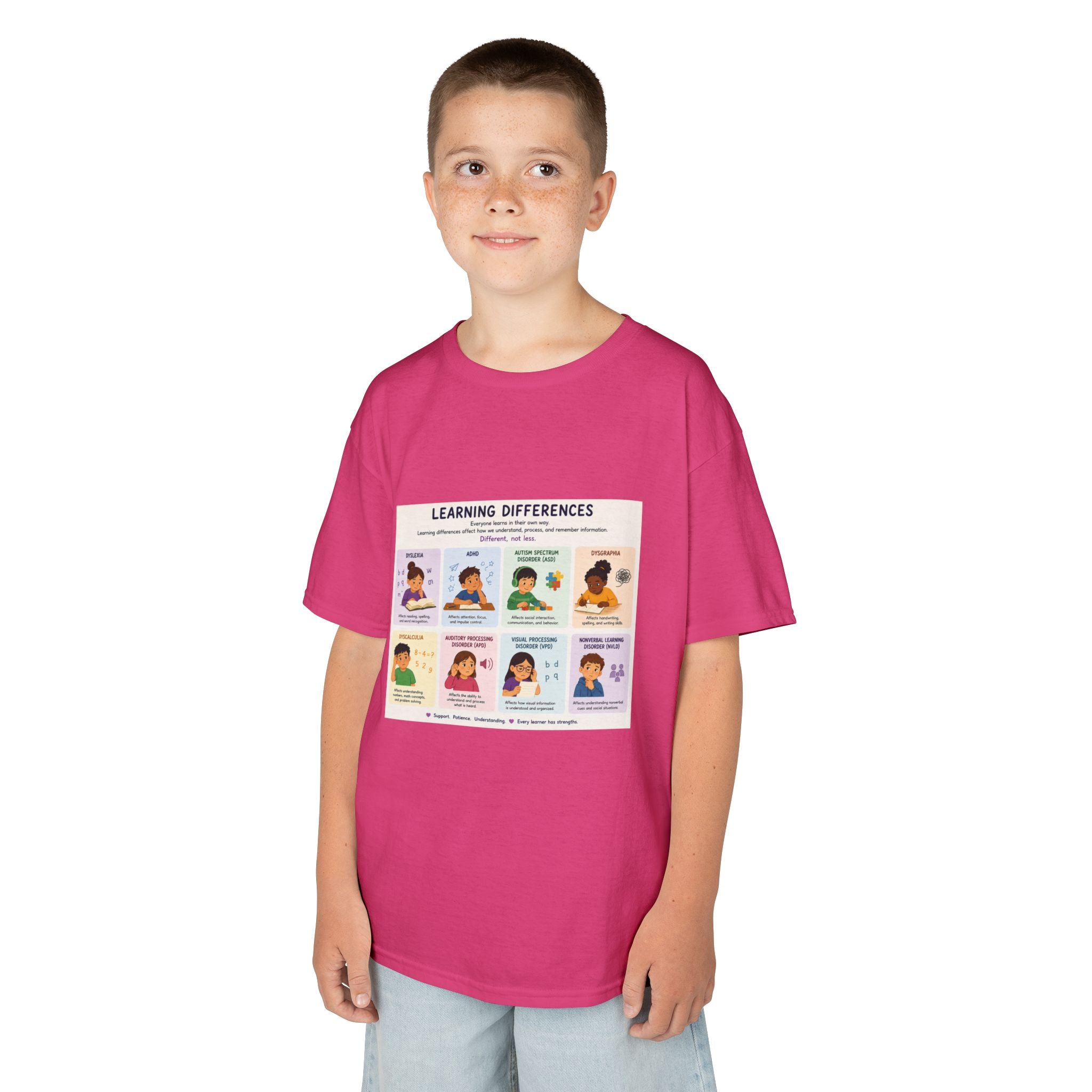 Kids Tee — 'Learning Differences' Educational Chart Graphic
