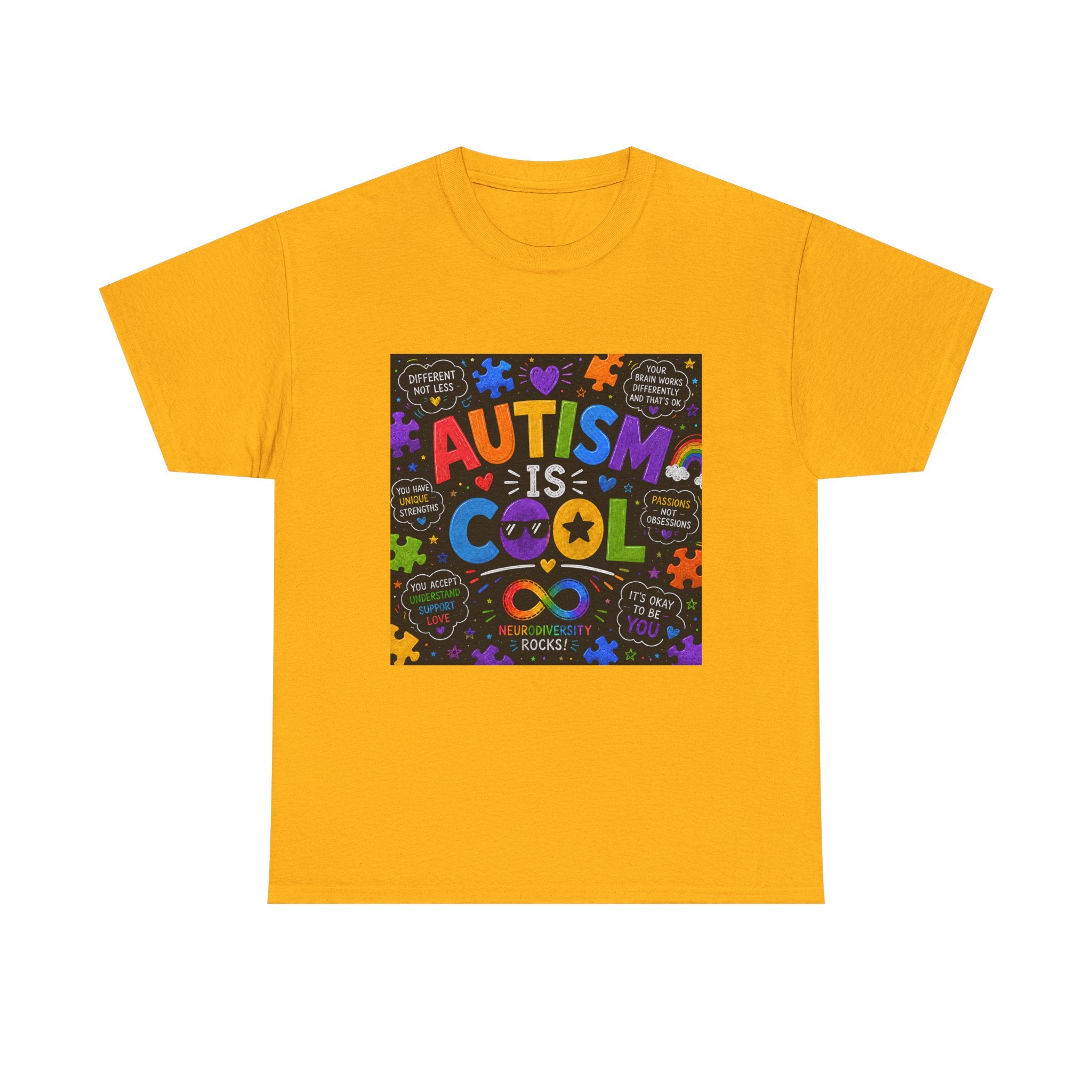 Autism Is Cool Tee — Colorful Puzzle-Heart Awareness T-Shirt